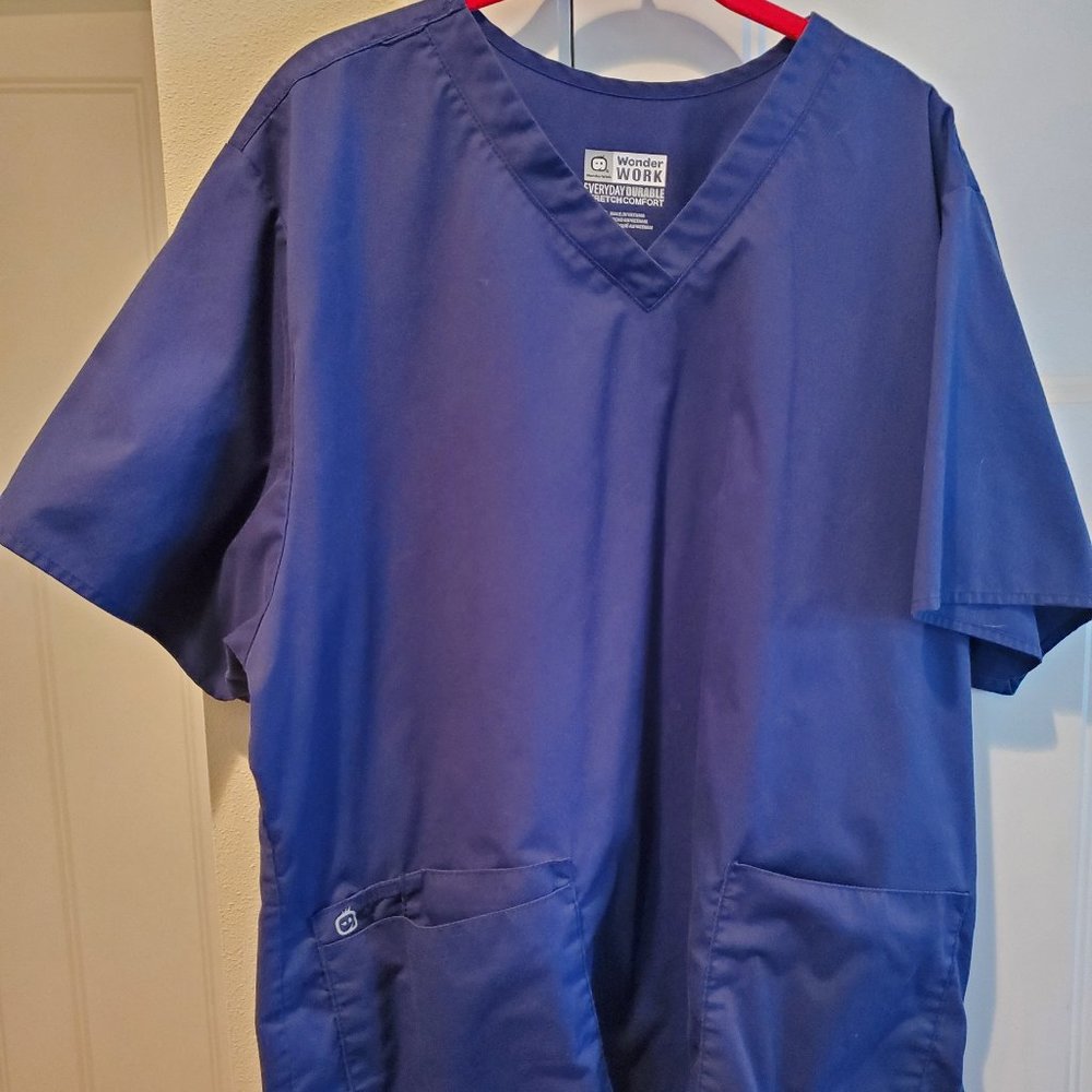 Navy Scrub Top - 2X WonderWink